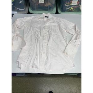 Gitman Bros Shirt Mens 16.5 35 Pink White Collar‎ French Cuffs  Cotton USA A1
